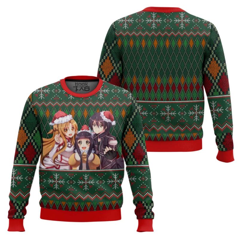 Hooktab Xmas Sword Art Online Ugly Christmas Sweater Hooktab Xmas Sword Art Online Ugly Christmas Sweater