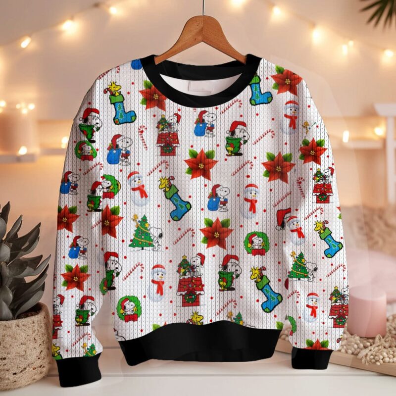 Hooktab Xmas The Charlie Brown and Snoopy Show Ugly Christmas Sweater Hooktab Xmas The Charlie Brown and Snoopy Show Ugly Christmas Sweater
