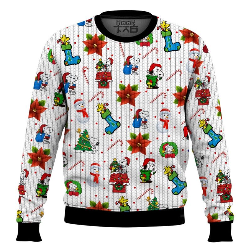 Hooktab Xmas The Charlie Brown and Snoopy Show Ugly Christmas Sweater