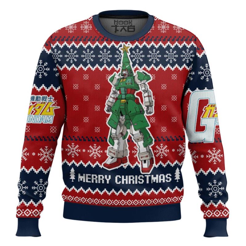 Hooktab Xmas Tree Gundam Ugly Christmas Sweater Hooktab Xmas Tree Gundam Ugly Christmas Sweater