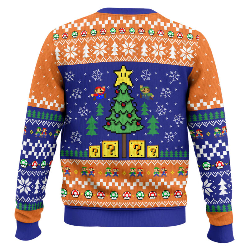 Hooktab Xmas Tree Super Mario Bros. Ugly Christmas Sweater Hooktab Xmas Tree Super Mario Bros. Ugly Christmas Sweater
