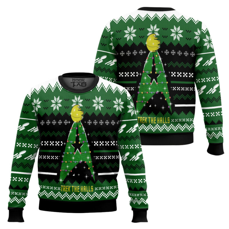 Hooktab Xmas Tree Trek The Halls Star Trek Ugly Christmas Sweater Hooktab Xmas Tree Trek The Halls Star Trek Ugly Christmas Sweater