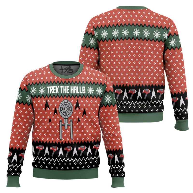 Hooktab Xmas Trek The Halls Star Trek Ugly Christmas Sweater Hooktab Xmas Trek The Halls Star Trek Ugly Christmas Sweater