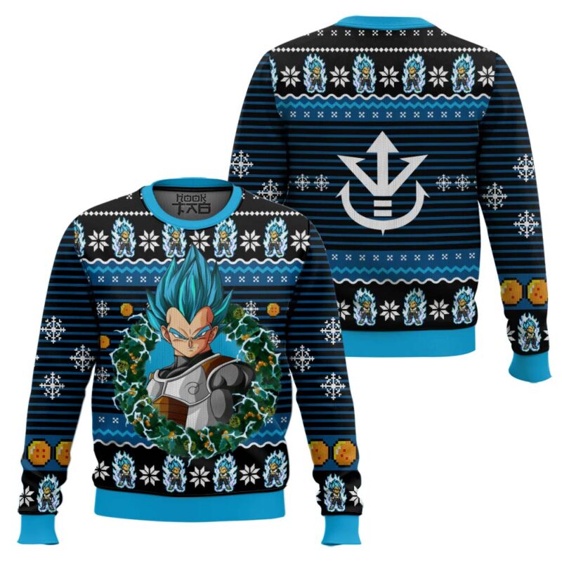 Hooktab Xmas Vegeta Dragon Ball Ugly Christmas Sweater Hooktab Xmas Vegeta Dragon Ball Ugly Christmas Sweater