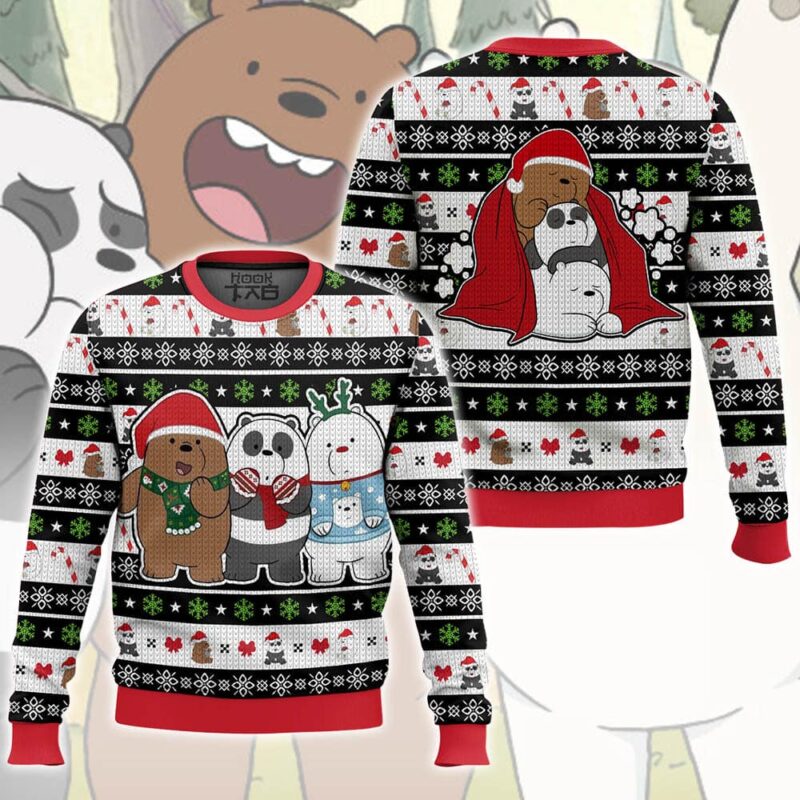 Hooktab Xmas We Bare Bear Ugly Christmas Sweater Hooktab Xmas We Bare Bear Ugly Christmas Sweater