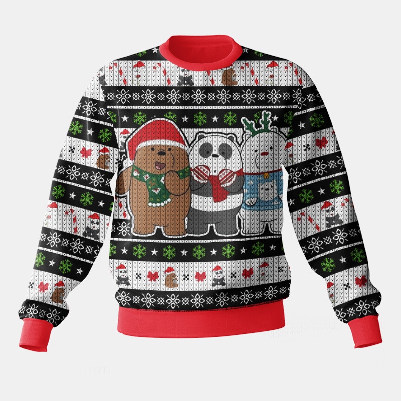 Hooktab Xmas We Bare Bear Ugly Christmas Sweater Hooktab Xmas We Bare Bear Ugly Christmas Sweater