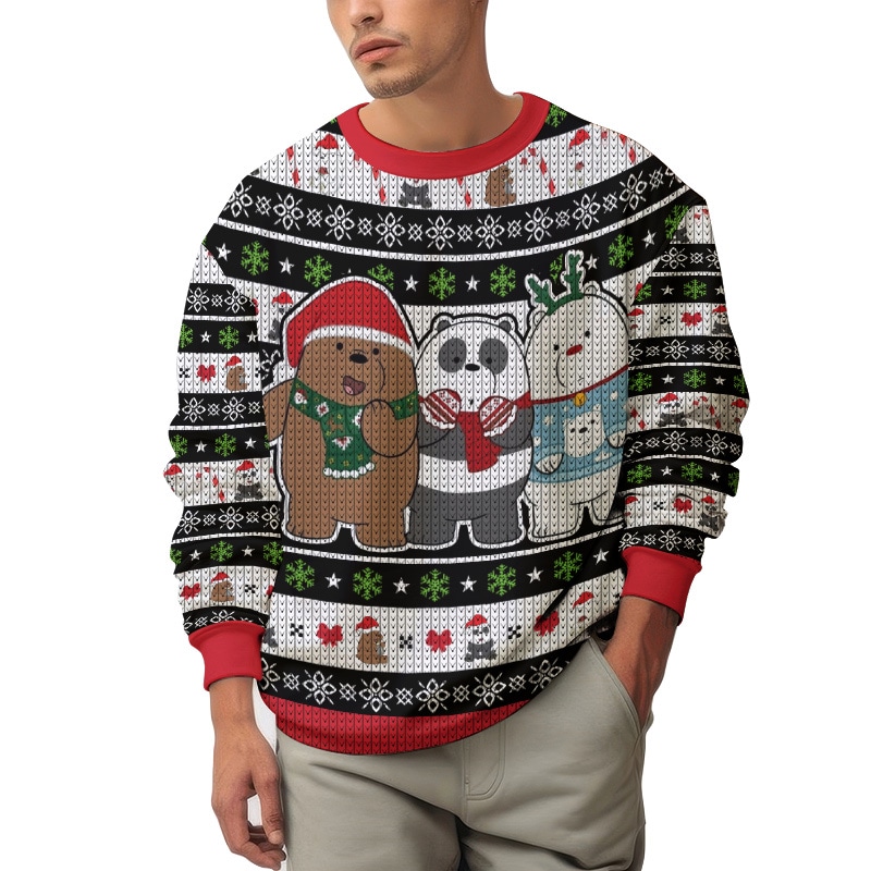 Hooktab Xmas We Bare Bear Ugly Christmas Sweater Hooktab Xmas We Bare Bear Ugly Christmas Sweater