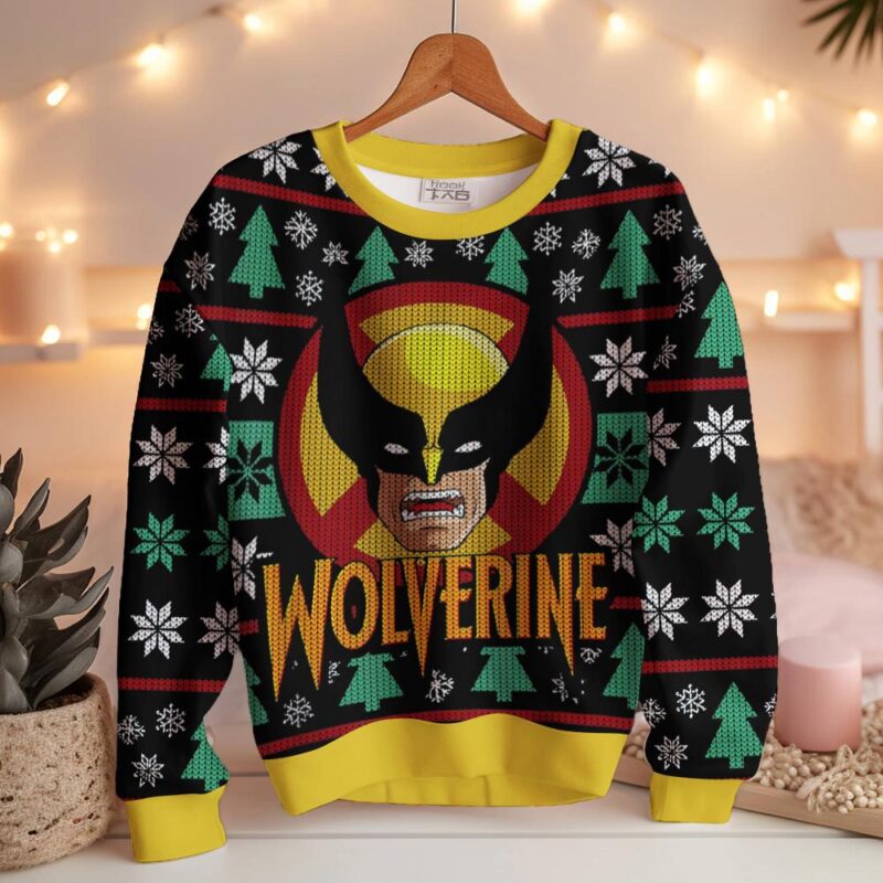 Hooktab Xmas Wolverine Ugly Christmas Sweater Hooktab Xmas Wolverine Ugly Christmas Sweater