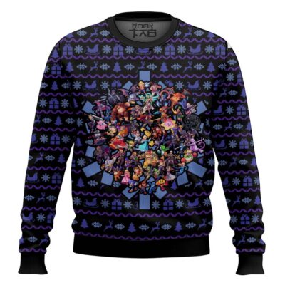 Hooktab Xmas Wreath Super Smash Bros Ugly Christmas Sweater