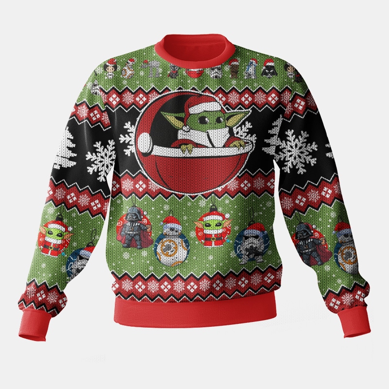 Hooktab Xmas Yoda Starwars Ugly Christmas Sweater Hooktab Xmas Yoda Starwars Ugly Christmas Sweater