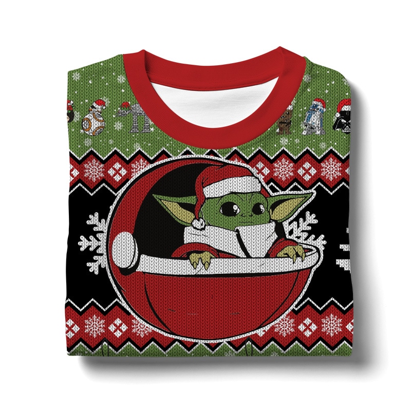Hooktab Xmas Yoda Starwars Ugly Christmas Sweater Hooktab Xmas Yoda Starwars Ugly Christmas Sweater