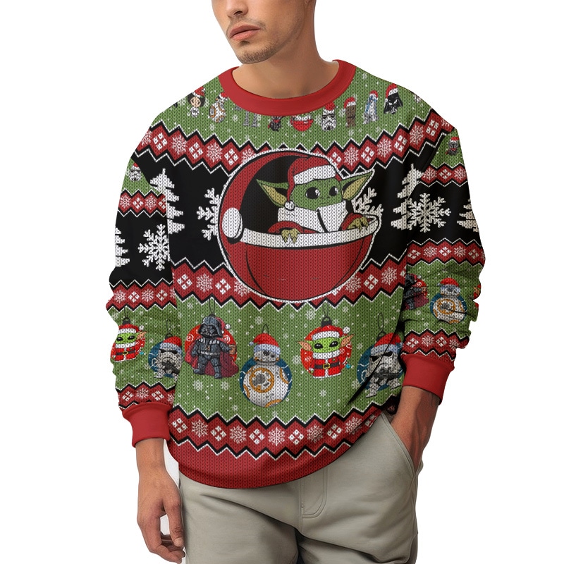 Hooktab Xmas Yoda Starwars Ugly Christmas Sweater Hooktab Xmas Yoda Starwars Ugly Christmas Sweater