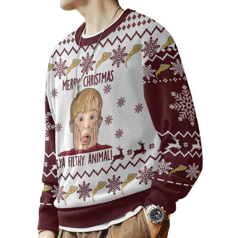 Hooktab Ya Filthy Animal Home Alone Ugly Christmas Sweater Hooktab Ya Filthy Animal Home Alone Ugly Christmas Sweater