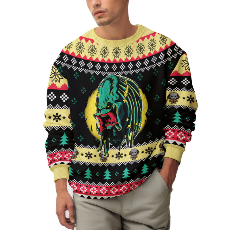 Hooktab Yautja Predator Alien Ugly Christmas Sweater Hooktab Yautja Predator Alien Ugly Christmas Sweater