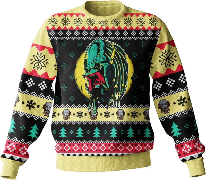 Hooktab Yautja Predator Alien Ugly Christmas Sweater Hooktab Yautja Predator Alien Ugly Christmas Sweater