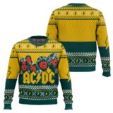 Hooktab Yellow AC/DC Ugly Christmas Sweater