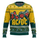 Hooktab Yellow AC/DC Ugly Christmas Sweater
