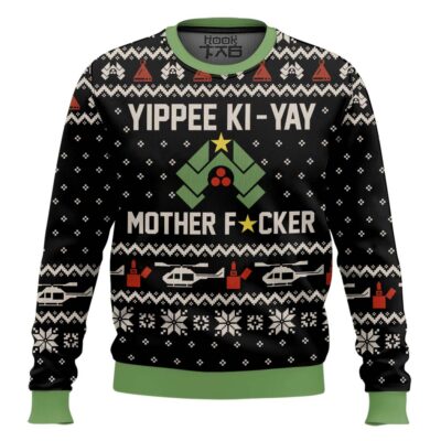 Hooktab Yippe Ki-Yay Mother Fxcker Die Hard Ugly Christmas Sweater