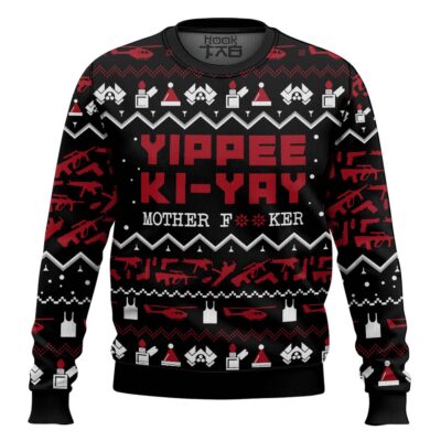Hooktab Yippee Ki-Yay Die Hard Ugly Christmas Sweater