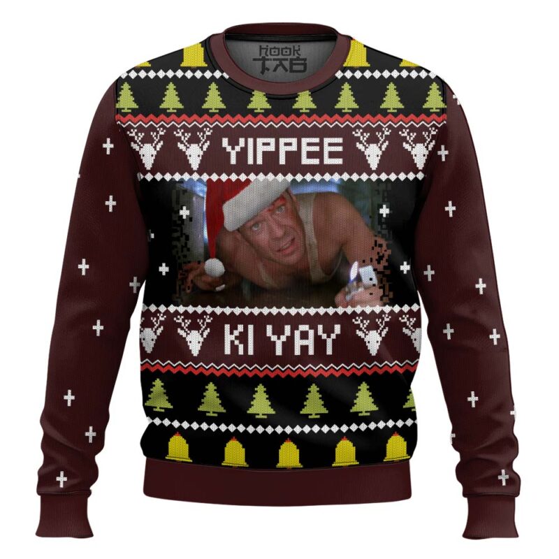 Hooktab Yippee Ki Yay Die Hard Ugly Christmas Sweater