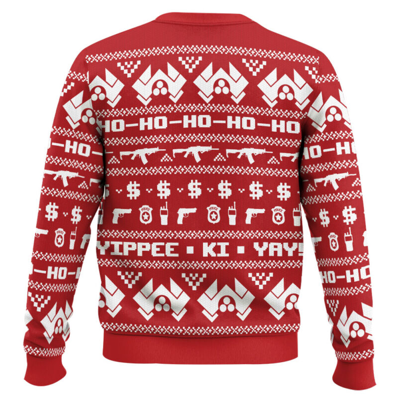Hooktab Yippee Ki Yay Ho-Ho-Ho Die Hard Ugly Christmas Sweater Hooktab Yippee Ki Yay Ho-Ho-Ho Die Hard Ugly Christmas Sweater