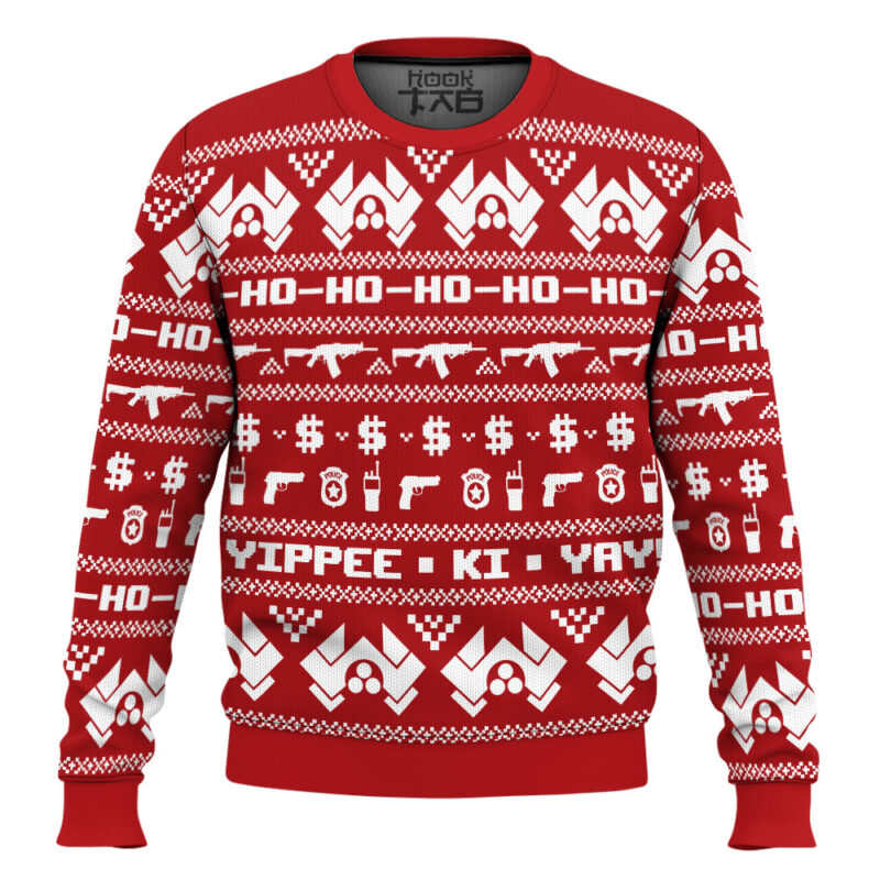 Hooktab Yippee Ki Yay Ho-Ho-Ho Die Hard Ugly Christmas Sweater