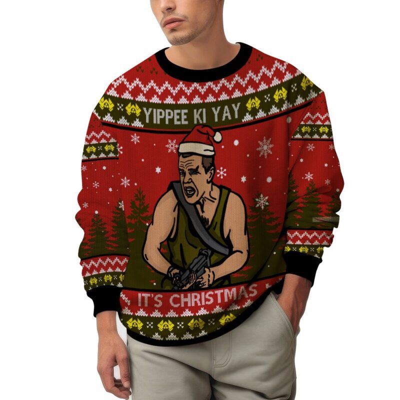 Hooktab Yippee Ki Yay It’s Christmas Die Hard Ugly Christmas Sweater Hooktab Yippee Ki Yay It’s Christmas Die Hard Ugly Christmas Sweater