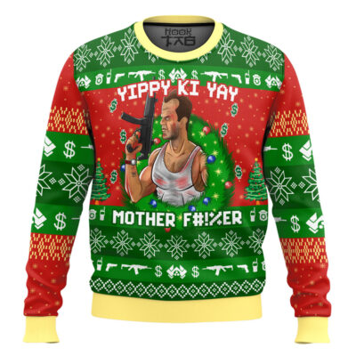 Hooktab Yippy Ki Yay Die Hard Ugly Christmas Sweater