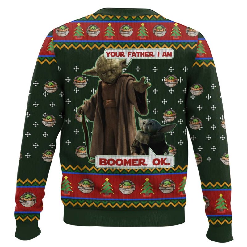 Hooktab Yoda Boomer Star Wars Ugly Christmas Sweater Hooktab Yoda Boomer Star Wars Ugly Christmas Sweater