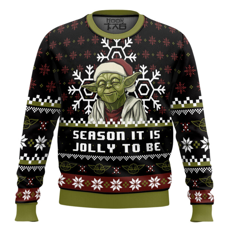 Hooktab Yoda Season It Is Jolly To Be Star Wars Ugly Christmas Sweater