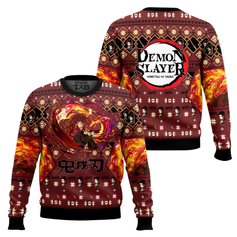 Hooktab Yoriichi Tsugikuni Ugly Christmas Sweater Hooktab Yoriichi Tsugikuni Ugly Christmas Sweater