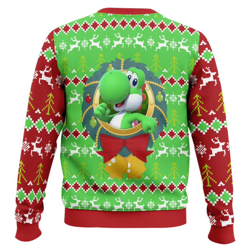 Hooktab Yoshi Mario Bros Ugly Christmas Sweater Hooktab Yoshi Mario Bros Ugly Christmas Sweater