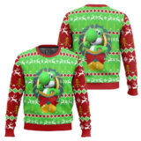 Hooktab Yoshi Mario Bros Ugly Christmas Sweater