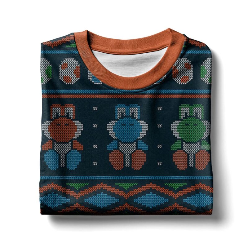 Hooktab Yoshi Super Mario Ugly Christmas Sweater Hooktab Yoshi Super Mario Ugly Christmas Sweater
