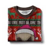 Hooktab You Are Not Alone This Christmas Alien Ugly Christmas Sweater