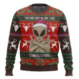 Hooktab You Are Not Alone This Christmas Alien Ugly Christmas Sweater