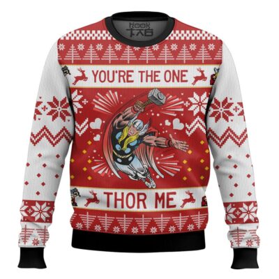 Hooktab You Are The One Thor Me Marvel Ugly Christmas Sweater
