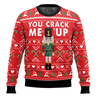 Hooktab You Crack Me Up Nutcracker Ugly Christmas Sweater