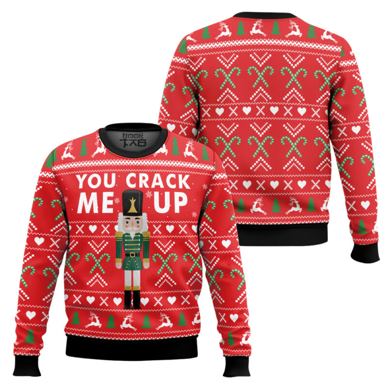 Hooktab You Crack Me Up Nutcracker Ugly Christmas Sweater Hooktab You Crack Me Up Nutcracker Ugly Christmas Sweater