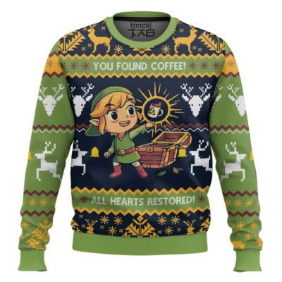 Hooktab You Found Coffee The Legend Of Zelda Ugly Christmas Sweater