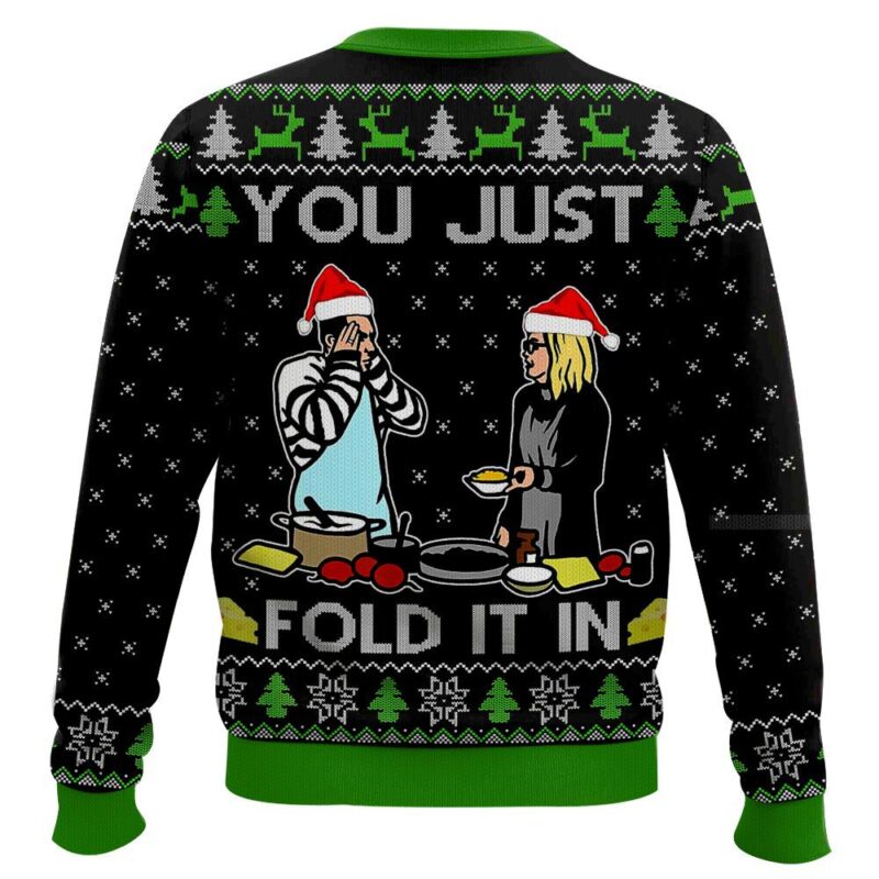 Hooktab You Just Fold It In Meme Ugly Christmas Sweater Hooktab You Just Fold It In Meme Ugly Christmas Sweater