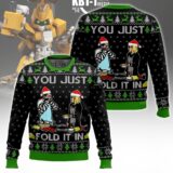 Hooktab You Just Fold It In Meme Ugly Christmas Sweater