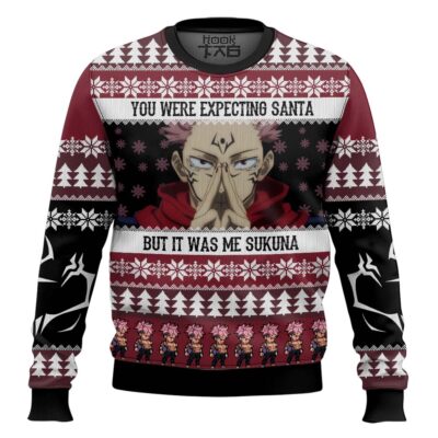 Hooktab You Were Expecting Santa But It Was Me Sukuna Jujutsu Kaisen Ugly Christmas Sweater