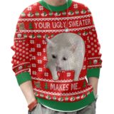 Hooktab Your Makes Me... Cat Vomit Meme Ugly Christmas Sweater