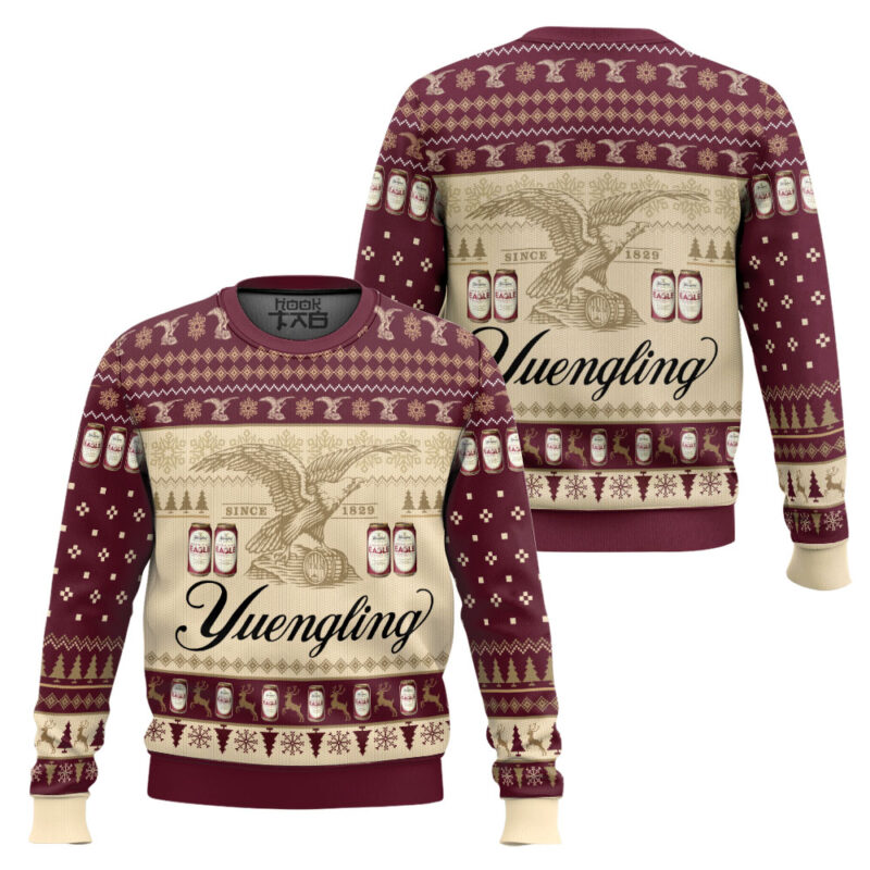 Hooktab Yuengling American Lager Ugly Christmas Sweater Hooktab Yuengling American Lager Ugly Christmas Sweater