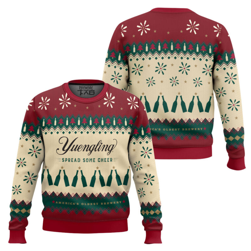 Hooktab Yuengling Beer Speard Some Cheers Ugly Christmas Sweater Hooktab Yuengling Beer Speard Some Cheers Ugly Christmas Sweater
