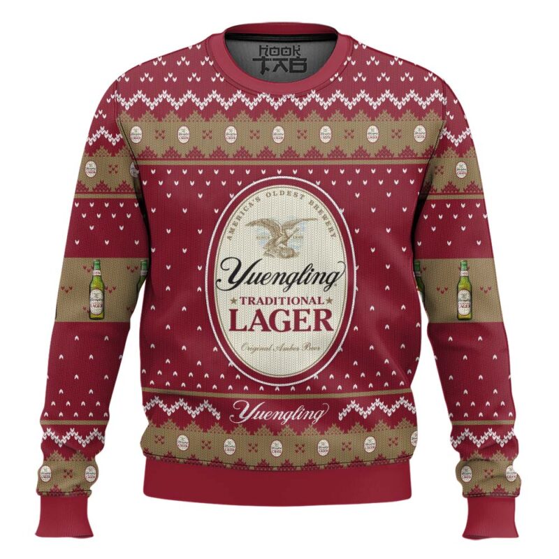 Hooktab Yuengling Traditional Lager Ugly Christmas Sweater