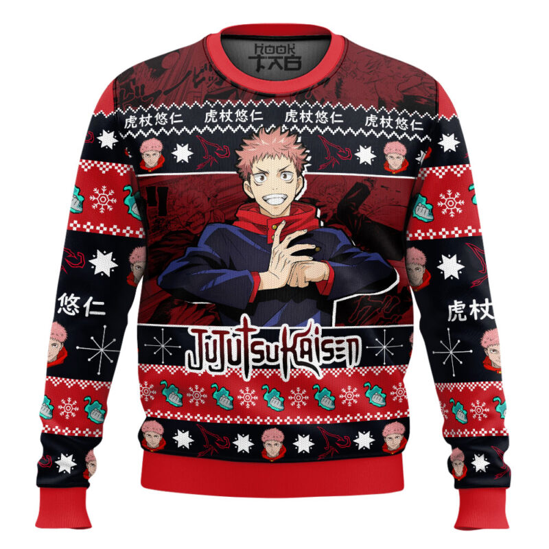 Hooktab Yuji Itadori Jujutsu Kaisen Ugly Sweater