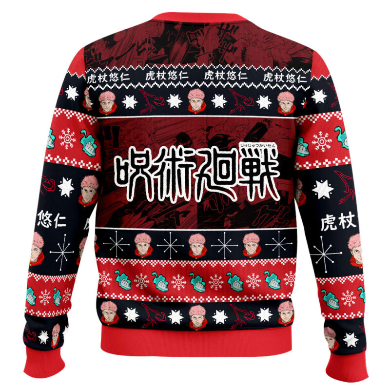 Hooktab Yuji Itadori Jujutsu Kaisen Ugly Sweater Hooktab Yuji Itadori Jujutsu Kaisen Ugly Sweater