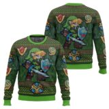 Hooktab Zelda Link Triforce Ugly Christmas Sweater